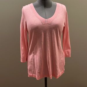 Talbots large pink v neck light weight sweater